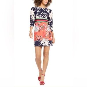 NWT Vince Camuto Color Block Floral Shift Dress